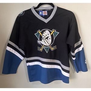 Starter Mighty Ducks of Anaheim NHL Jersey Vintage 90s Size Youth 14 Kids Hockey